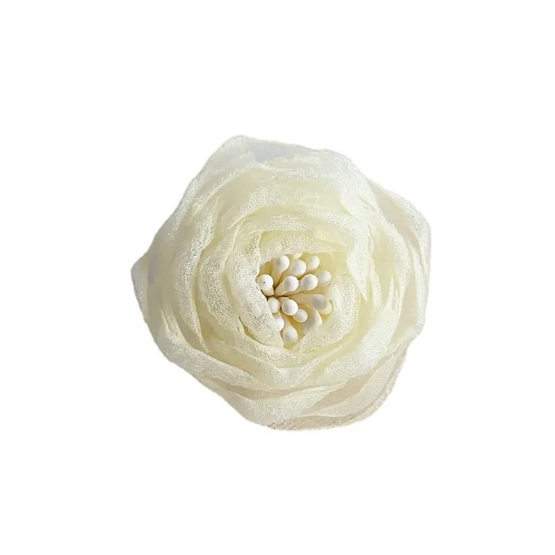 Groothandel Koreaanse Stijl Organza 3d Rosebuds Diy Kunstmatige Decoratieve Bloem Handgemaakte Stof Bloemen Voor Kleding Accessoires