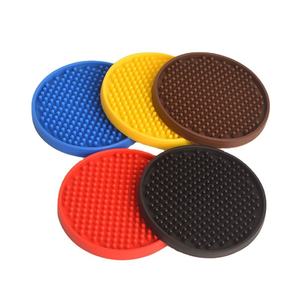 Creative Personality Embossed PVC <b>Silicone</b> Coaster Round Non Slip Thermal Insulation Waterproof Drink Cup Pad - Product Image 1