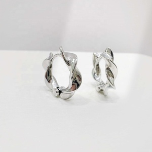 custom plata 925 sterling <b>silver</b> simple classic western earring fashion korean gold plated hip hop elegant ladies <b>hoop</b> earrings - Product Image 3