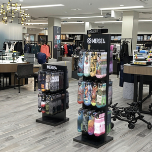 Tùy chỉnh Hiện Đại Kiểu dáng đẹp di động thân thiện với môi sock <span class=keywords><strong>Rack</strong></span> hiển thị với móc kim loại truy cập hàng đầu hiển thị đứng - Product Image 4