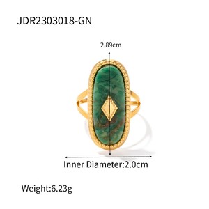 Vintage Bohemian Trendy Gold Plated Stainless Steel Zircon <b>Open</b> <b>Ring</b> with Star Flower Design for Women - Product Image 3