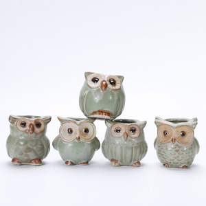 Amzaon Offre Spéciale petit Pot de fleur succulente hibou en céramique, Pot de plante de Cactus bon marché, Pot de bonsaï - Product Image 2