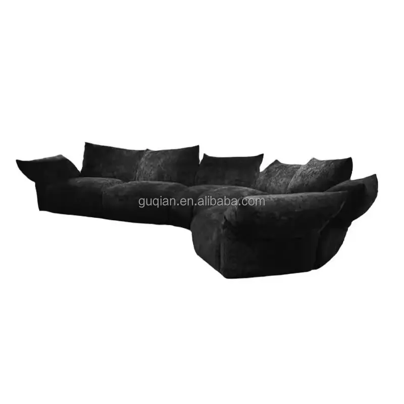 Modern oturma odası rahat petal kanepe kılıfı tasarımcı lüks özel şekilli eğri kavisli kesit çok koltuk petal kanepe