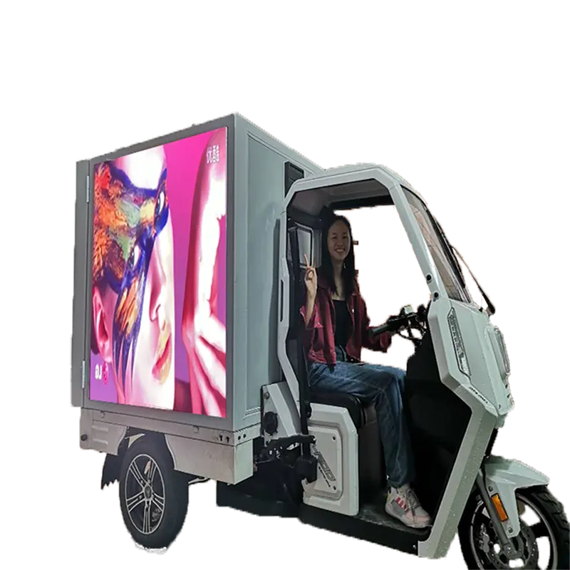 P384 p48 p6 panneau d'affichage led extérieur mobile couleur tv publicité scooter étanche facile à installer mini camion