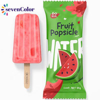 Sacs en plastique imprimés personnalisés d'emballage de sucette glacée pop Popsicle Pochette scellée à l'arrière pour emballage alimentaire pour Popsicle congelé