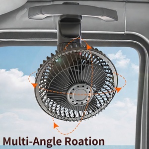 Factory 12-24V Metal 10W Strong Wind Stepless Adjustable Wind Speed <b>Clamp</b> Fan Multi-angle Rotation Truck <b>Car</b> Fan - Product Image 1