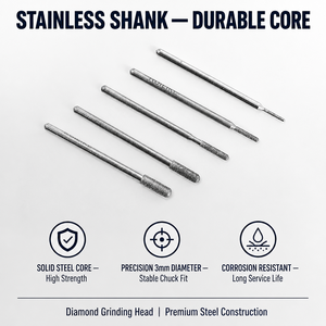 Ensemble de 30 têtes de meulage diamantées, tige de 3 mm, accessoires pour outils rotatifs, fraises de sculpture pour pierre, jade, bois, <span class=keywords><strong>verre</strong></span>, métal - Product Image 1