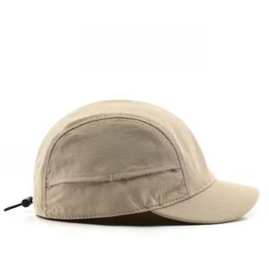 Cappello da Golf Beige a 5 Pannelli con Tasca Laterale, Leggero e Pieghevole, per Uomo, Ideale per Viaggi e Corsa - Product Image 1