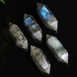 หินลาบราดอไรต์ธรรมชาติขัดเงาแบบปลายคู่ คริสตัลทาวเวอร์ แท่งคริสตัลบำบัด หินแกะสลัก ตัวอย่างแร่ธาตุสำหรับสะสม ขายส่ง - Product Image 5