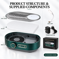 Dépoussiéreur d'Ongles Rechargeable, Puissant Ventilateur d'Aspiration Sous Vide, Outil de Manucure pour Salon de Manucure et Maison