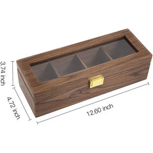 Saco de café do bolo da lua requintada, saco de chá do bolo de lua requintada, tampa transparente, caixa de armazenamento de madeira com fechadura - Product Image 5