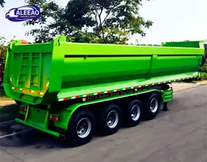 Dibuat di Cina kamu tipe hidrolik Dump semi-trailer 35 cbm Tipping trailer 4-Axle 3-Axle belakang Dump Semi trailer untuk dijual