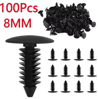 Clips de fixation en nylon noirs en forme d'arbre, rivets en plastique multi-dentelés à expansion, pour revêtement de toit et panneaux intérieurs universels