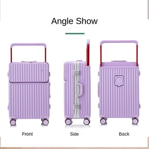 20-inch cao màu giá trị đa chức năng của phụ nữ Hành Lý trường hợp rộng kéo Rod phía trước mở Bìa yên tĩnh phổ bánh xe Spinner cho - Product Image 5