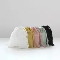Çevre dostu özel Logo baskılı hediye bez renkli tuval pamuk çift dize ayakkabı toz büzme ipli kese çanta