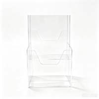 Support de présentation de prospectus en acrylique transparent pour comptoir, idéal pour les magasins, cafés, restaurants et la publicité