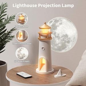 Modern LED Night <b>Light</b> Speaker Projection Touch Control Battery Operated Warm White Dimmable ABS Kids Bedroom Living Room Home - Product Image 5