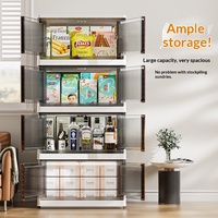 Armoire de rangement multifonctionnelle de style américain grande capacité pour la maison, organisateur de jouets et de collations pour enfants, sans installation requise