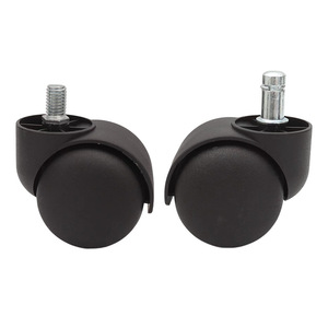 Xuj Casters 60mm Polyurethane Wheel Plastic Liner Silent Office Chair Caster Threaded Stem Universal Joint - Product Image 3