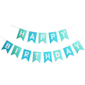 <span class=keywords><strong>Guirlande</strong></span> de bannière en papier Joyeux <span class=keywords><strong>Anniversaire</strong></span> en forme de queue de poisson dorée pour décorations de fête - Product Image 3