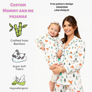 Campioni gratuiti, design gratuito: Completi pigiama coordinati mamma e figlia, set due pezzi in morbida maglia, abbigliamento per bambina con MOQ basso - Product Image 3