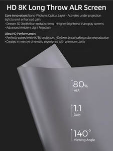 Pantallas de Proyección Motorizadas SCREEN PRO de 84 a 150 Pulgadas, Cristal Gris de Alto Contraste, 3D Ultra HD, ALR, Montaje en Pared/Techo, con Tensión de Lámina - Product Image 5