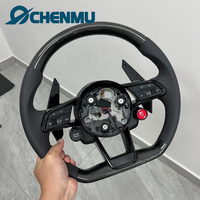 Volant en fibre de carbone avec écran LED amélioré pour Audi TT TTS TTRS R8 S3 S4 RS3 RS4 RS5 A4 A5 A6 Q5 Q3 - Amélioration de l'intérieur de la voiture