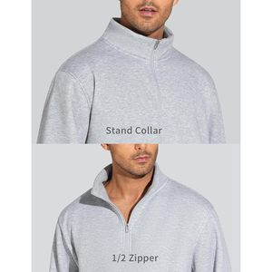 Sudadera de manga larga con media cremallera para hombre FOXA, forro polar, estilo básico para entrenamiento - Product Image 6