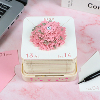 Bloc-notes 3D panoramique Arbre de Sakura, Cadeaux originaux, Décoration artistique en papier 2026, Post-it 3D, Calendrier avec base lumineuse