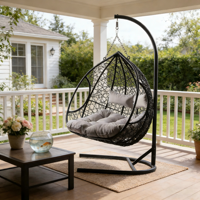Chaise pivotante en osier, meuble de balcon, fauteuil à 2 places, directement à l'usine, meuble suspendu
