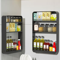 Étagère de rangement murale à un niveau en acier robuste, organisateur de boîtes, cuisine, salle de bain