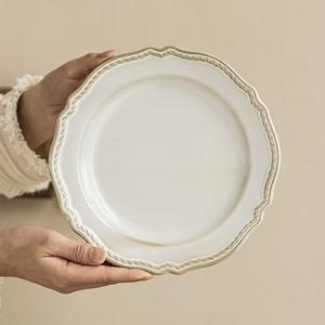 Assiette en céramique de style français, jetable, pour la maison, le dîner, le steak, le <span class=keywords><strong>petit</strong></span>-déjeuner et les pâtes occidentales, vaisselle polyvalente - Product Image 1