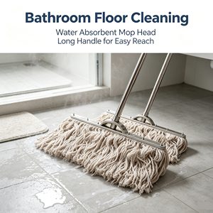 Wooden Pole Duster Mop Cotton Thread Dust Mop Water Absorbing Cleaning Mop for Household Hotel - Product Image 2