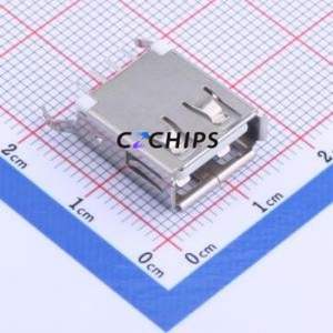 U-A-24DD-Y-4 USB Connector Through hole Component (THT) Connector Type-A USB 2.0 Female Through Hole - Product Image 1