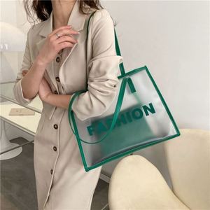 Low MOQ Custom Logo <b>Large</b> Capacity Travel <b>Beach</b> PU Handle Waterproof Transparent Clear Pvc Tote Shopping <b>Bag</b> - Product Image 2