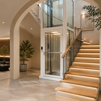 Ascenseur domestique sécurisé et stable de 300 kg avec cabine en verre, 3 étages, design moderne, ascenseur d'observation résidentiel