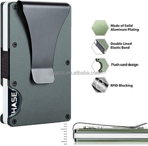 Sıcak satış erkek Minimalist RFID engelleme ince alüminyum para klip cüzdan iş seyahat kredi kart tutucu yenilik hediye - Product Image 3