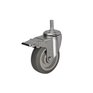 TPR Industrielle Universal-Rundrad-Lenkrollen Geradeaus Gerade Verriegelung Schwerlast-Laufrollen 125 mm (4er-Set) Rollen - Product Image 3