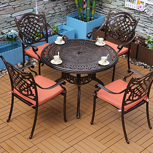 <span class=keywords><strong>Table</strong></span> en métal vintage en aluminium coulé pour l'extérieur, cafétéria, <span class=keywords><strong>jardin</strong></span> - Product Image 6