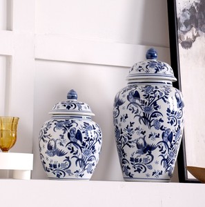 <span class=keywords><strong>2023</strong></span> vase en céramique <span class=keywords><strong>tendance</strong></span> bleu et blanc décoration de la maison nordique pots de gingembre en céramique de luxe ensemble 3 - Product Image 3