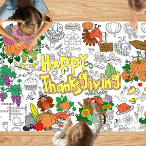 Mantel de Papel Desechable para Decoración de Mesa en Otoño, Mantel de Papel para Decoración de Fiestas Escolares Infantiles - Product Image 2