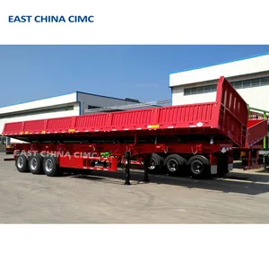 Factory Price Side Dump Semi Trailer 3 Axles 12 Wheel Heavy Duty Machinery Transport Tipper Trailer