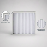 Filtre à panneaux G3 G4, préfiltre, cadre en aluminium, média en fibres synthétiques pour unité de ventilation AHU, ventilateur à bobine