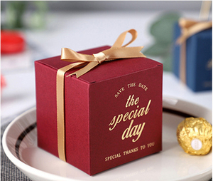 Luxury Gold Foil Paper <b>Box</b> Best Wishes Present Cardboard <b>Box</b> Chocolate Candy Packaging Wedding Gift <b>Box</b> with Ribbon Decoration - Product Image 6