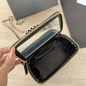New <b>Large</b> Brand Counter <b>Gift</b> Zipper Closure Oil Wax with Mirror <b>Box</b> Single Shoulder Crossbody Chain <b>Box</b> Women's Clutch - Product Image 6