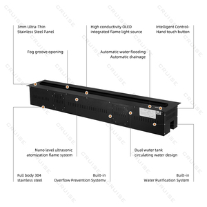 CRUISE Intelligent 1000mm 3D vapeur d'eau feu cheminée à vapeur <span class=keywords><strong>flamme</strong></span> polychromatique atomisation supersonique WIFI hôtels intégrés - Product Image 6