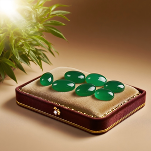 Yüksek kaliteli akik özel boyut şekli Oval Cabochon yeşil akik taş doğal gevşek taş toplu özel yeşil akik - Product Image 1