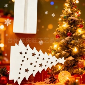 Ornement en bois en forme de sapin de Noël, découpé au laser, en peuplier, à suspendre, pour la décoration de la maison, de l'hôtel, du restaurant, décoration de Noël - Product Image 2