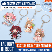Porte-clés en plastique Anime en gros, petits porte-clés en acrylique, breloques mignonnes en acrylique pour sacs à dos, cordons et sacs à main