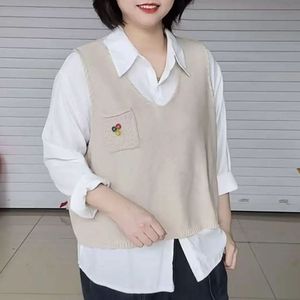 Chaleco de punto sin mangas informal de estilo extranjero con cuello cuadrado <span class=keywords><strong>para</strong></span> otoño/invierno, talla única - Product Image 4